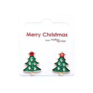 Wholesale Diamante Christmas Tree Earrings