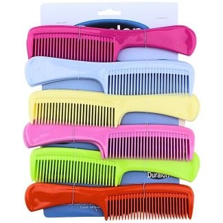 Wholesale Duralon Large Hair Comb with Handle - Assorted 