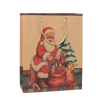 Wholesale Father Christmas Print Gift Bag 