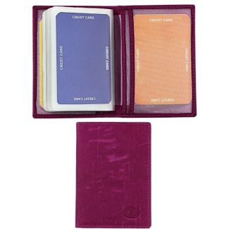 Wholesale Florentino Bifold Genuine Leather Credit Card Holder - Pink