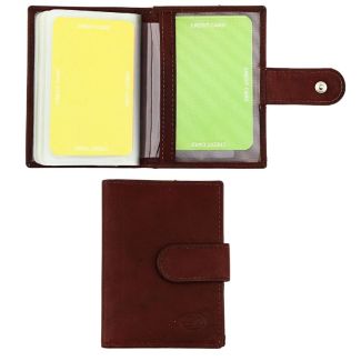 Florentino Genuine Leather Credit Card Holder - Red Brown