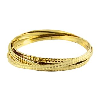 Wholesale Set Of 5 Gold Colour Bangles 4mm - Assorted Designs