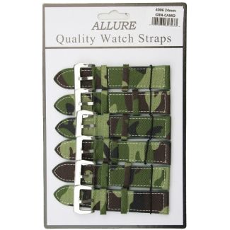 Wholesale Green Camo Military Nylon Watch Straps - 24mm