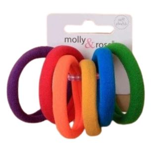 Wholesale Card Of 6 Bright Jersey Elastics - 4cm