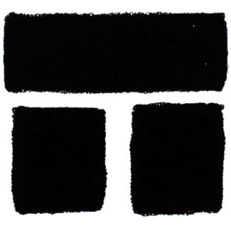Wholesale Head & Wrist Sweatbands - Black