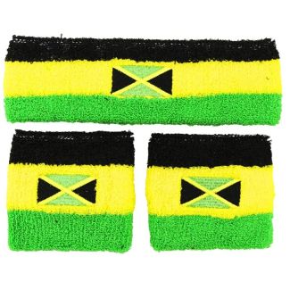 Wholesale Head & Wrist Sweatbands - Jamaica
