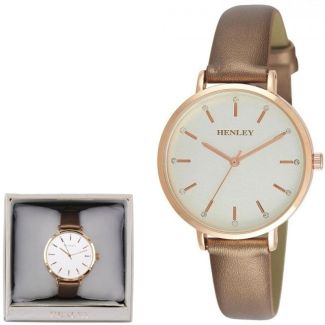 Wholesale Henley Ladies Metallic Strap Watch - Gold