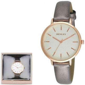 Wholesale Henley Ladies Metallic Strap Watch - Grey
