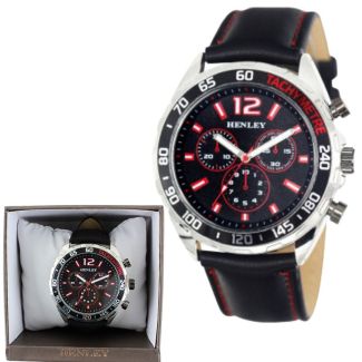 Wholesale Henley Men's Sports Polished Coloured Stitch Multi Eye Watch