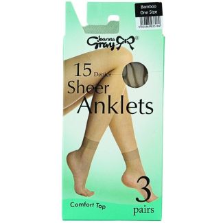 Wholesale Joanna Gray's 15 Denier Anklets - Bamboo (One Size) (3pp)