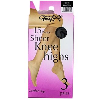 Wholesale Joanna Gray's 15 Denier Knee Highs - Black