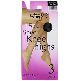 Wholesale Joanna Gray's 15 Denier Knee Highs - Chocolate