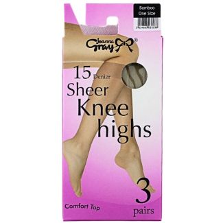 Wholesale Joanna Gray's 15 Denier Knee Highs - Bamboo (One Size)