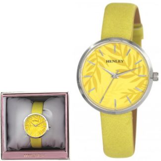 Wholesale Ladies Henley Palm Motif Leather Strap Watch 
