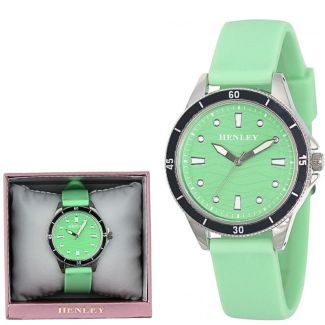 Wholesale Ladies Henley Silicone Wave Sports Watch - Green