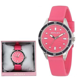 Wholesale Ladies Henley Silicone Wave Sports Watch - Pink