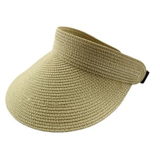 Wholesale Ladies Plain Black Band Visor - Beige