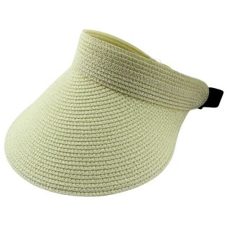 Wholesale Ladies Plain Black Band Visor - Cream
