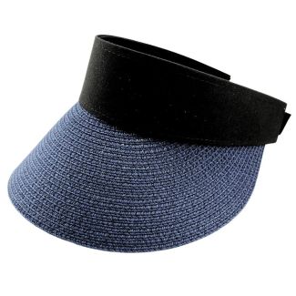 Wholesale Ladies Plain Black Band Visor - Navy
