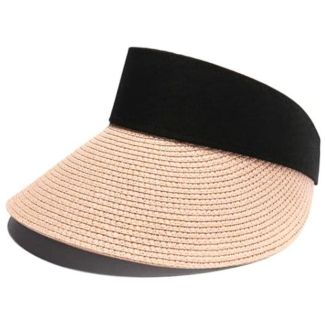 Wholesale Ladies Plain Black Band Visor - Pink