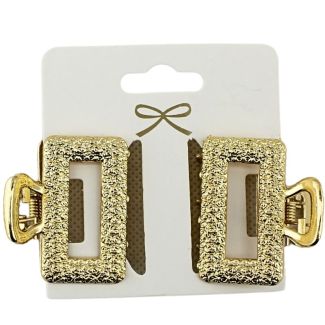 Wholesale Ladies Rectangle-Shaped Clamps - Gold (4cm)