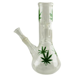 Wholesale Leaf Design Glass Waterpipe (8inch) 