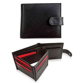 Wholesale Leather RFID Wallet With Stud Closure - Black 