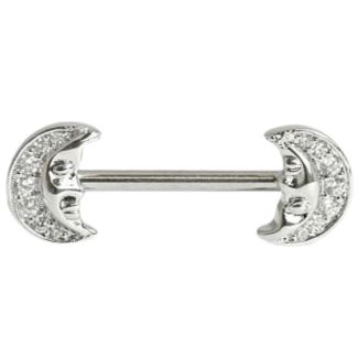 Wholesale Lunar Moon Face Nipple Bar 14mm 