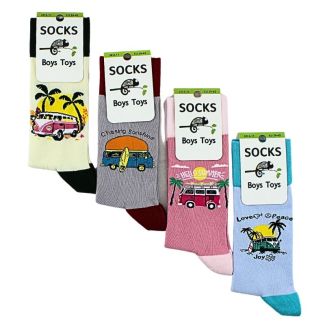 Wholesale Men's "Camping" Design Socks (3 Pack) - Assorted