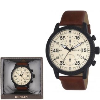 Wholesale Men's Henley Matt Black Textured Sports Watch