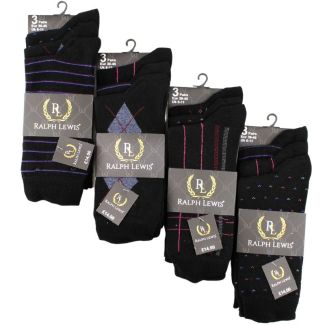Wholesale Men's Mixed Pattern Socks - Ralph Lewis (3 Pair Pack) - Asst 
