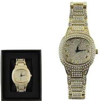 Wholesale Men's NY London Bling Metal Bracelet Watch - Gold 