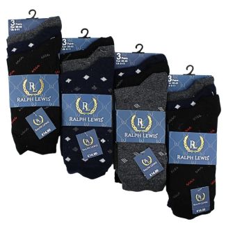 Wholesale Men's Ralph Lewis Socks - Mixed Diamond Pattern Design (3 Pack) - Assorted Colours and Designs