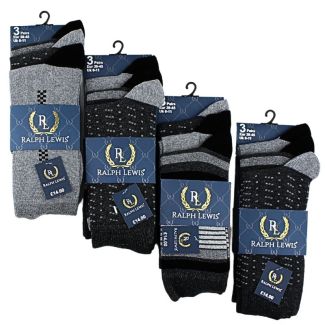 Wholesale Men's Ralph Lewis Socks - Mixed Pattern Design (3 Pack) - Assorted Colours and Designs