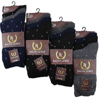 Wholesale Men's Ralph Lewis Socks - Pattern Design (3 Pack) - Assorted 