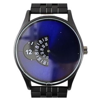 Wholesale Men's Softech Round Metal Bracelet Watch - Black/Blue