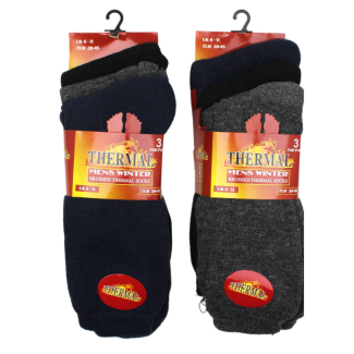 Men's Brushed Thermal Ankle Socks (3 Pack) - Assorted Colours 