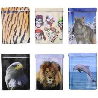 Wholesale Metal Sliding Top Tin Case - Assorted Designs