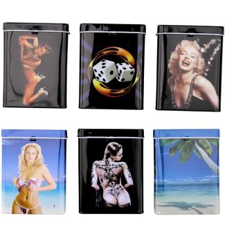 Wholesale Metal Sliding Top Tin Case - Assorted Designs