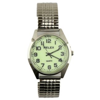 Wholesale Pelex Men's Glow In The Dark Dial Metal Expander Strap Watch