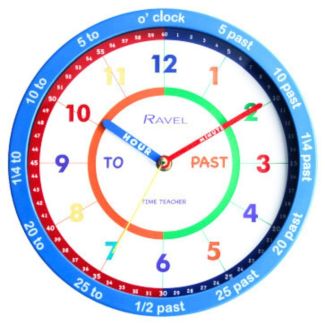 Wholesale Ravel Kids Time Teacher Wall Clock 25cm - Blue