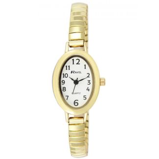 Ravel Ladies Expander Bracelet Watch - Gold