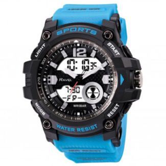 Wholesale Ravel Men's 5ATM Ana-Digi Sports Watch - Black/Blue 