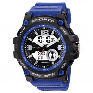 Wholesale Ravel Men's 5ATM Ana-Digi Sports Watch - Black/Cobalt Blue 