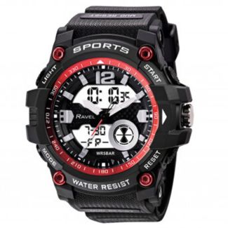Wholesale Ravel Men's 5ATM Ana-Digi Sports Watch - Black/Red 