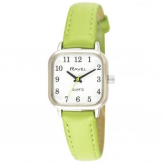 Wholesale Ravel Women's Cushion Shaped Bright Strap Watch - Bright Lime Green