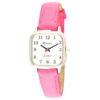 Ravel Women's Cushion Shaped Bright Strap Watch - Bright Pink