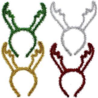 Wholesale  Reindeer Antlers Tinsel Headbands - Assorted Colour