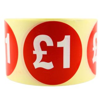 Wholesale Retail Label "£1" Stickers (500) 