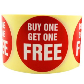 Wholesale Retail Label "Buy One Get One Free" Stickers (500) 